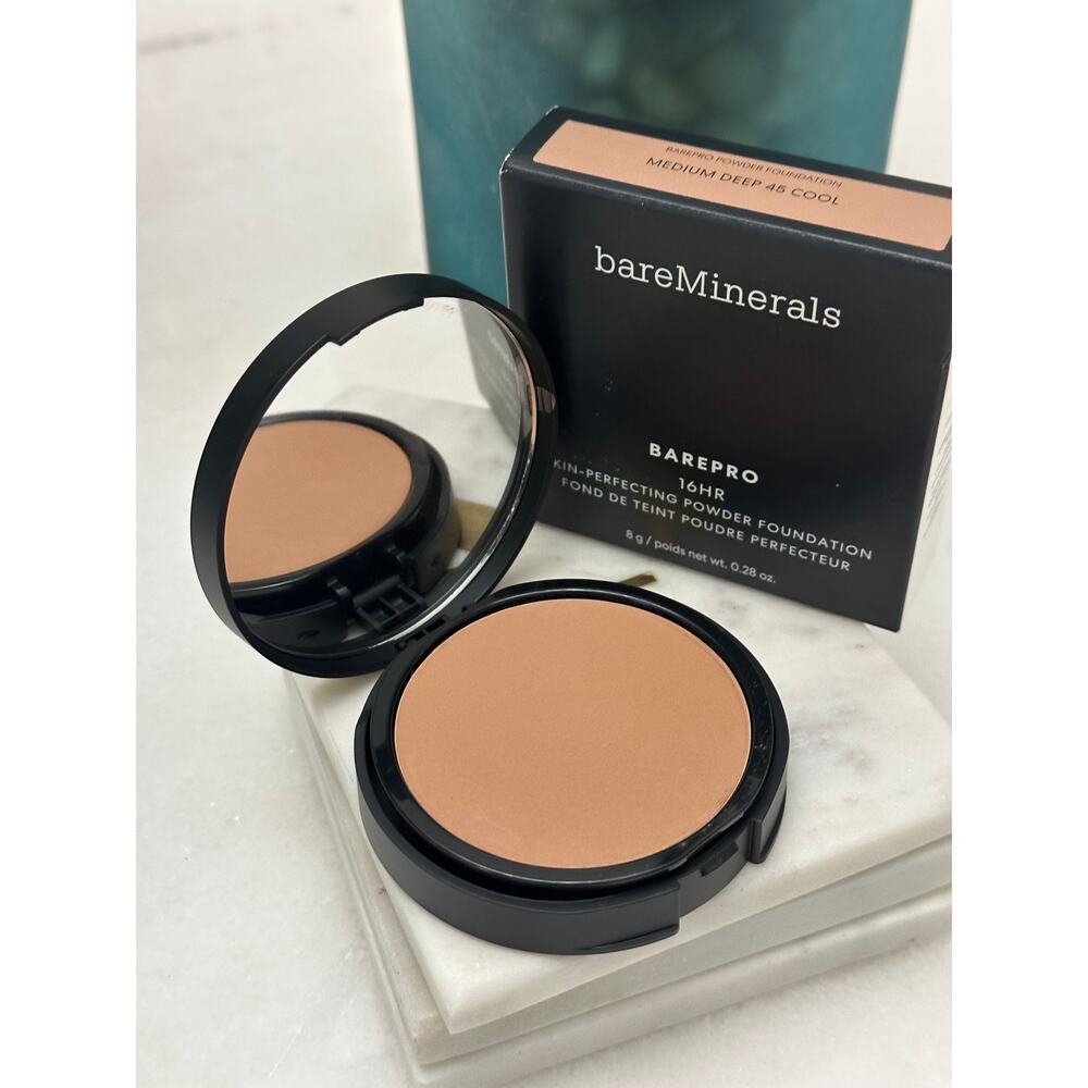 BareMinerals BAREPRO Powder Foundation Medium Deep 45 Cool 16HR Matte Makeup NIB